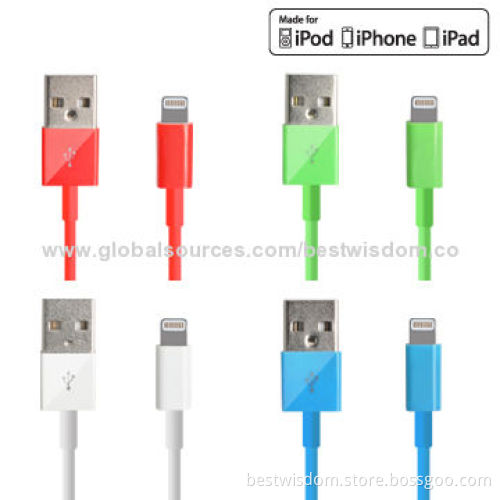 Wholesale OEM 1m Colorful USB Date Cable for iPhone 5/5S/5C, iPad 4/5, iPod Touch 5